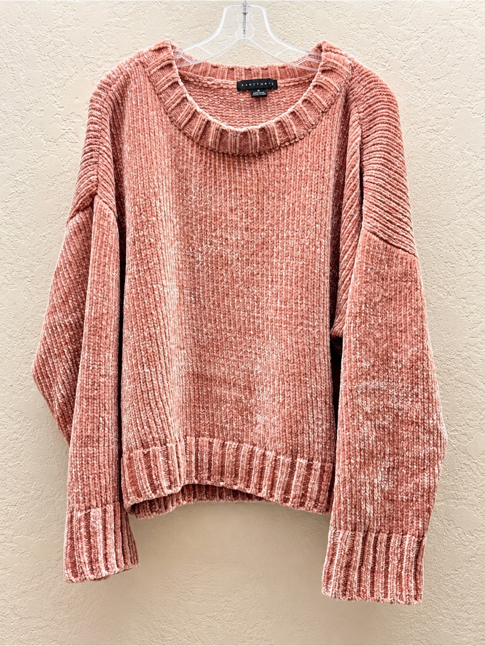 Sanctuary Women’s XL Dusty Rose Chenille Knit Oversized Sweater - Picture 4 of 8